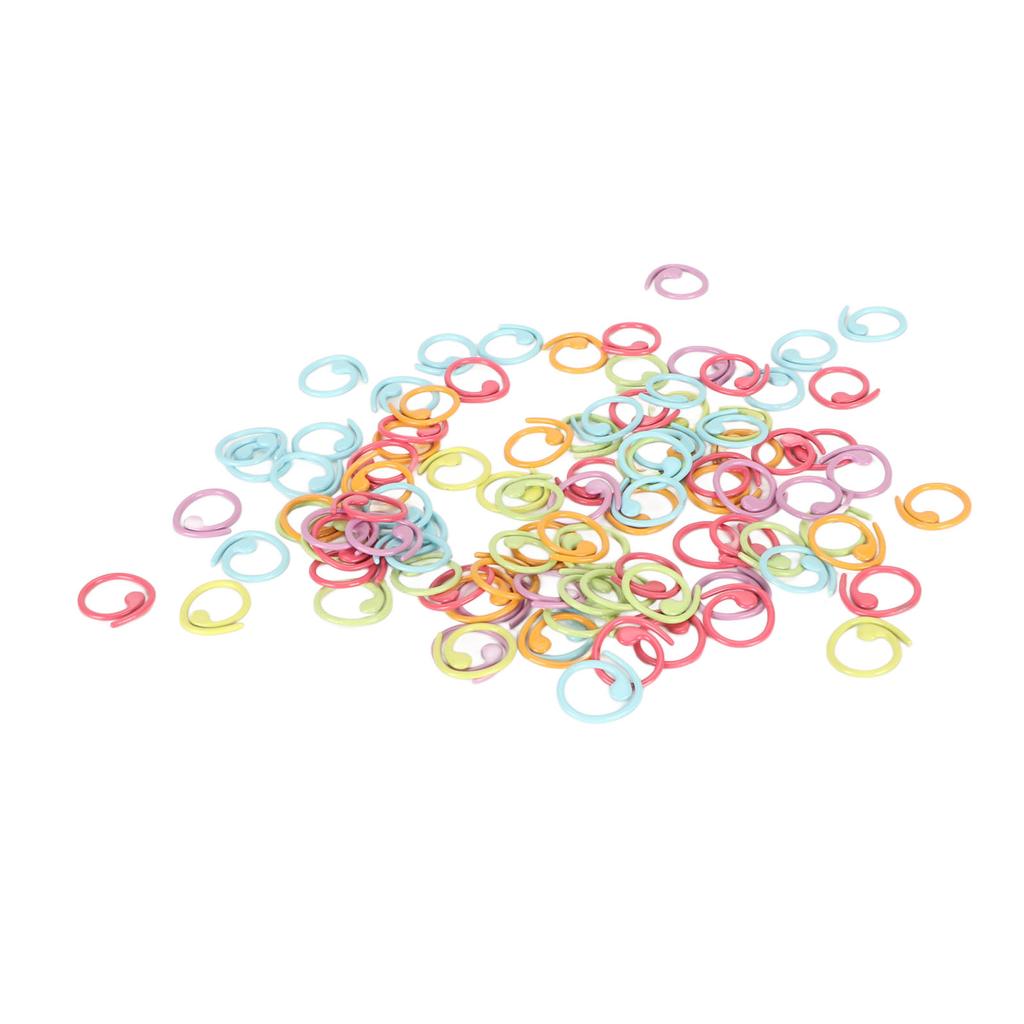 100pcs Stitch Ring Markers Multipurpose Metal Colorful Crochet Stitch Markers for DIY Handcrafts