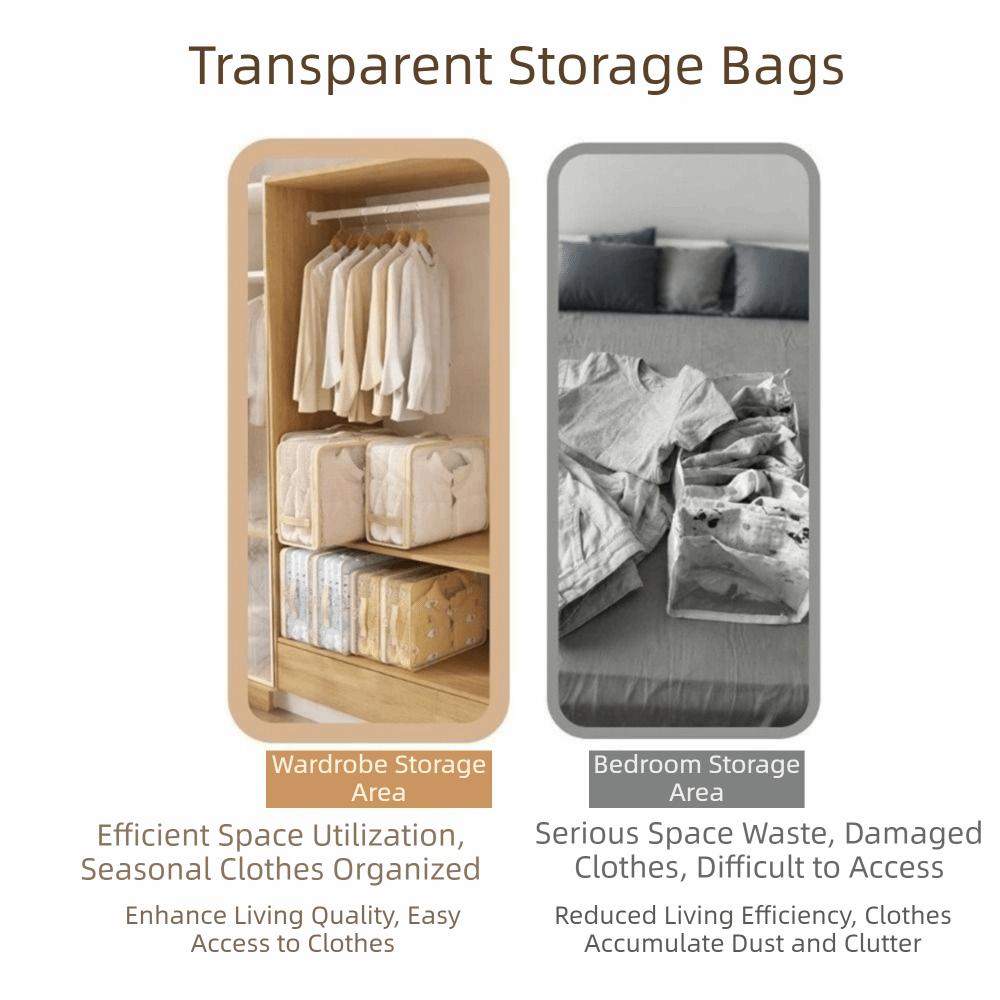 Transparent PVC Clothes Storage Bag Large Capacity Moving Packing Bag  Bedroom