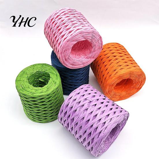 Raffia Yarn 1 Roll Decorative Widely Applied Wrapping Ribbon Gift Straw Packaging Paper for DIY