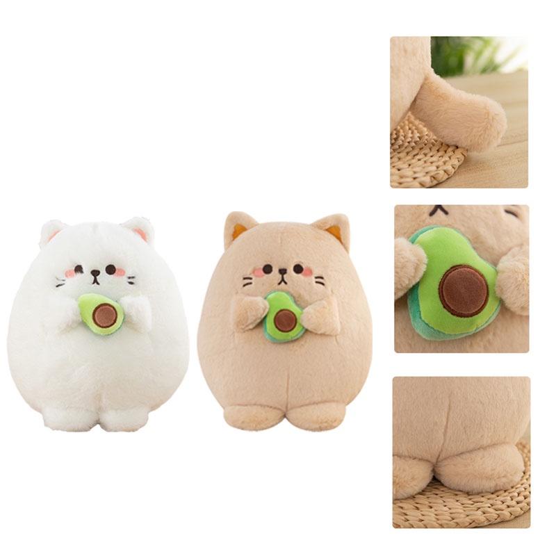 Cute And Cuddly Avocado Cat Plush Toy For Kids And Adults