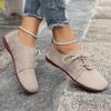 Fashion Comemore Spring Women's Flat Shoes Fashion Round Toe Lightweight Lace-up Soft Single Shoes Outdoor Casual Sneakers Mocasines