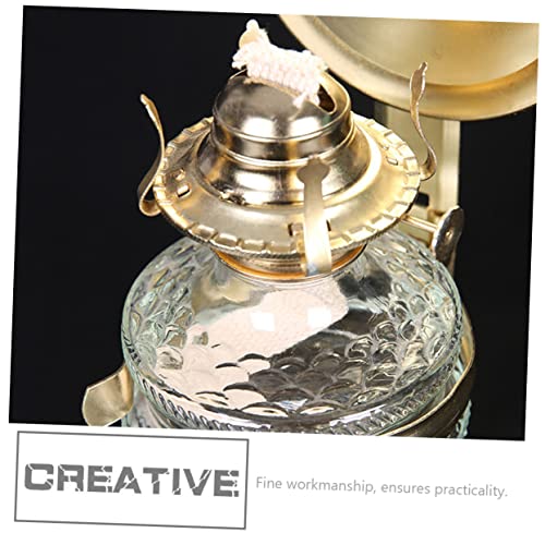 NUOBESTY Kerosene Lamp Burner Replacement Set of 3 with Wick, Retro Oil Lamp Parts, Antique Lantern Wick Burner, Metal Adjuster, Repair Parts, Interio