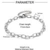 5pcs/Lot 17-22cm Gold Plated Stainless Steel Paperclip Cross Link Chain Bracelet Women Handmade DIY Charm Jewelry Making