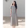 Korean Style Pleated Hem Two-Piece Set