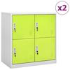 VidaXL 2x Locker Cabinets Lockable Filing Cabinets Storage Cabinets Organizer Office Light Grey and 3095226