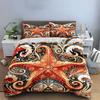 Starfish Pattern Home Decor Set Bedding Set with 1 Duvet Cover 2 Pillowcases Single Double King Queen, Gift