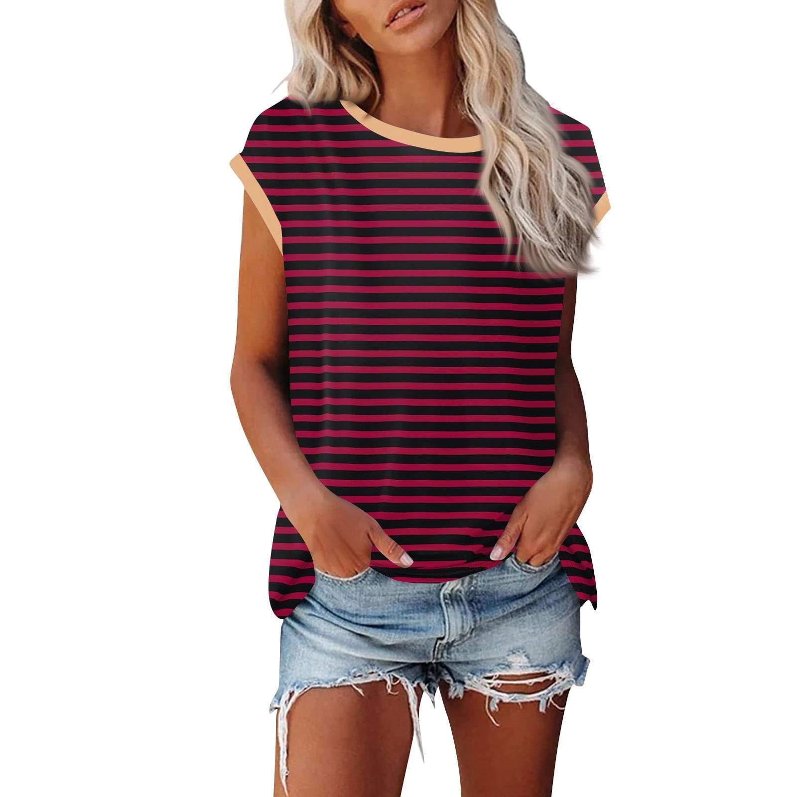 

Модная женская однотонная свободная рубашка с круглым вырезом и короткими рукавами, повседневный топ с короткими рукавами XS винный