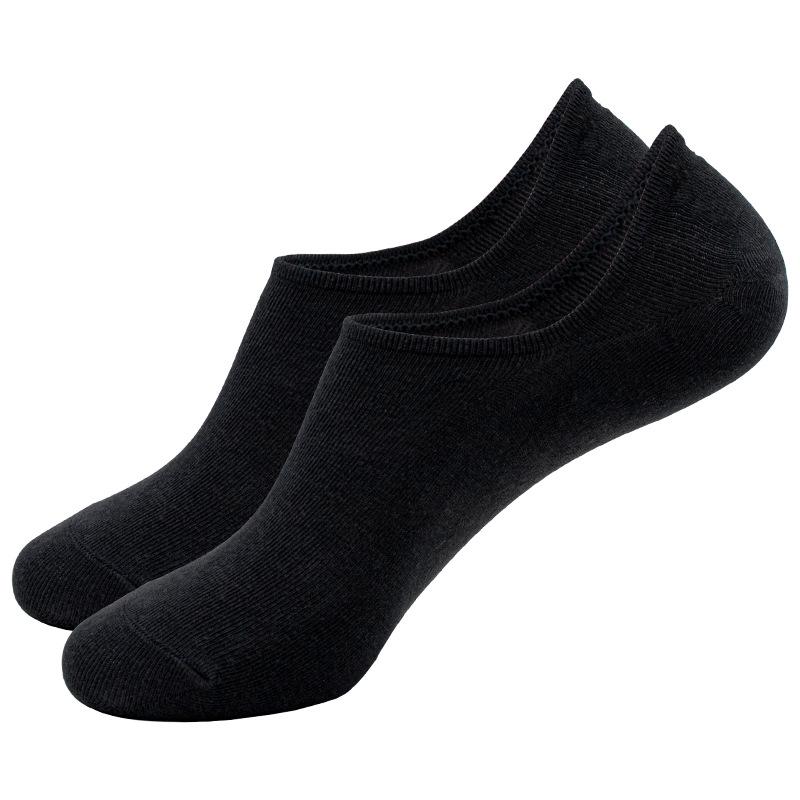 Women's and Men's Black & White Low-Cut Summer Socks - Thin, Anti-Odor, Sweat-Absorbent, Non-Slip Polyester Boat Socks.