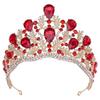 Queen Crowns Rhinestone Princess Tiaras Silver/Gold/Red/Green/Blue Rhinestone Show Headwear for Bridal Birthday Party Prom Halloween