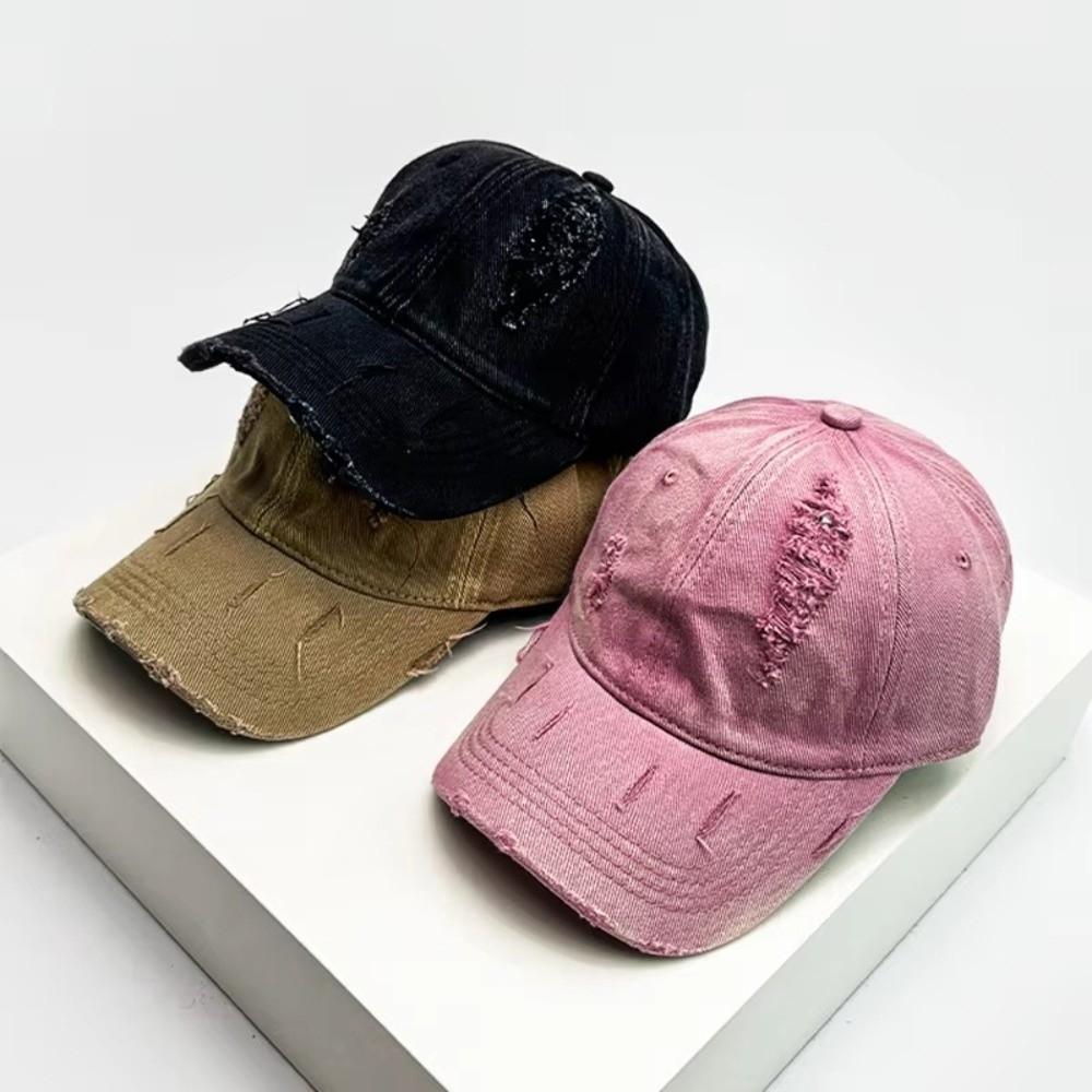 Broken Style Design Peaked Caps Solid Color Sunshade Caps New Baseball Hats