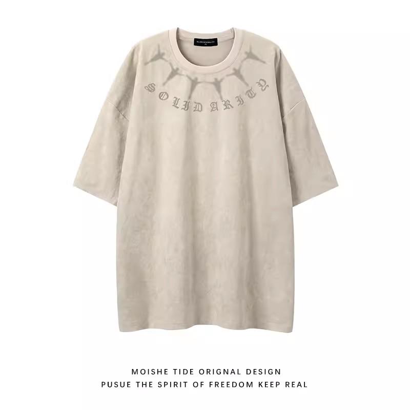 

Винтажные мужские футболки из тяжелой ткани большого размера, летние повседневные мужские футболки с короткими рукавами и круглым вырезом, выстиранные кислотой футболки, топы