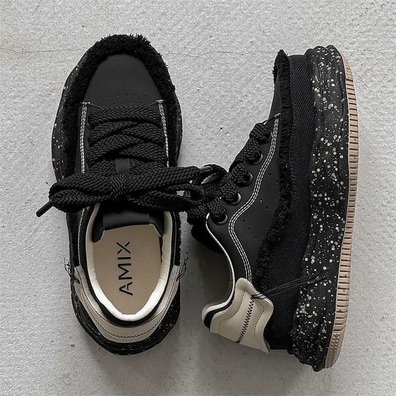 

7 см невидимая внутренняя высота увеличивается чернила брызги пара растворяющиеся туфли дизайнер ретро сращивание ниша повседневная спортивная обувь мужчины Female code 36 чёрный