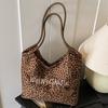 Leopard Print Bag Women's Large-capacity Autumn New Casual Canvas Shoulder Shopping Bag Class Commuter Tote Bag