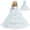 Fashion Gorgeous Doll Wedding Dress for Barbie Doll 11.5 inch Girl Doll Lace Gown Veil Kids Toy Accessories Gift