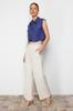 Women's Fashion Shirt Shirt Collar Sleeveless Red Pleated Fitted Waist-Fitting Woven Shirt