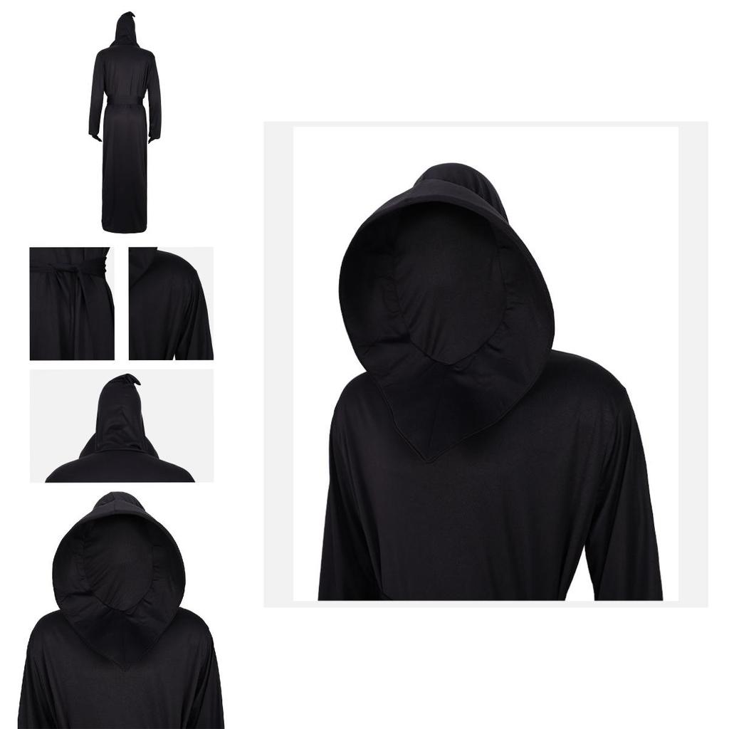 Halloween Black Death God Cosplay Costume With Polyester Fabric For Stage Performances And Party Events