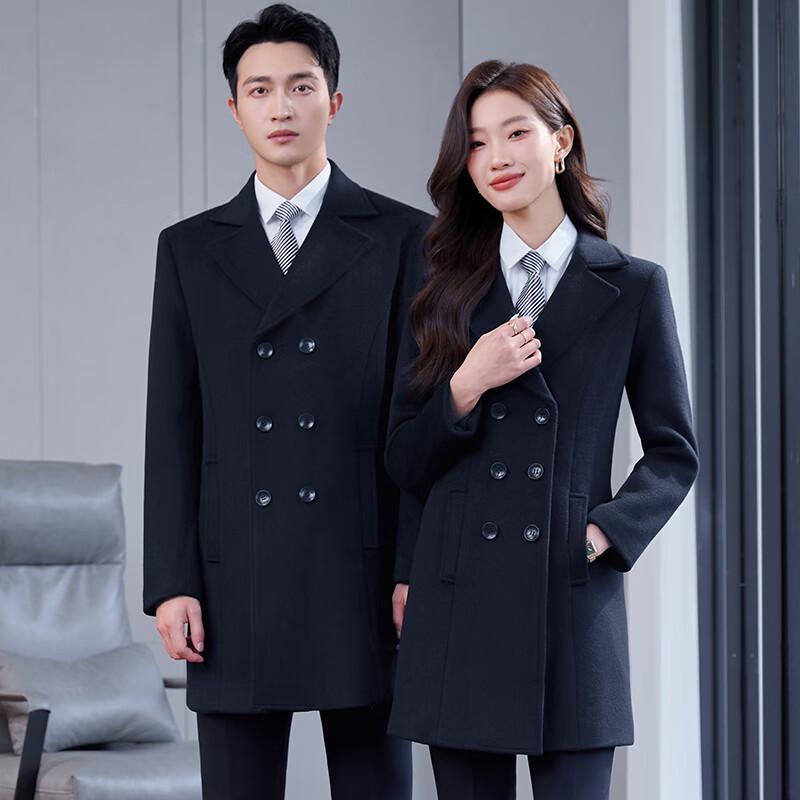 Teluoman Unisex Mid-length Wool Coat