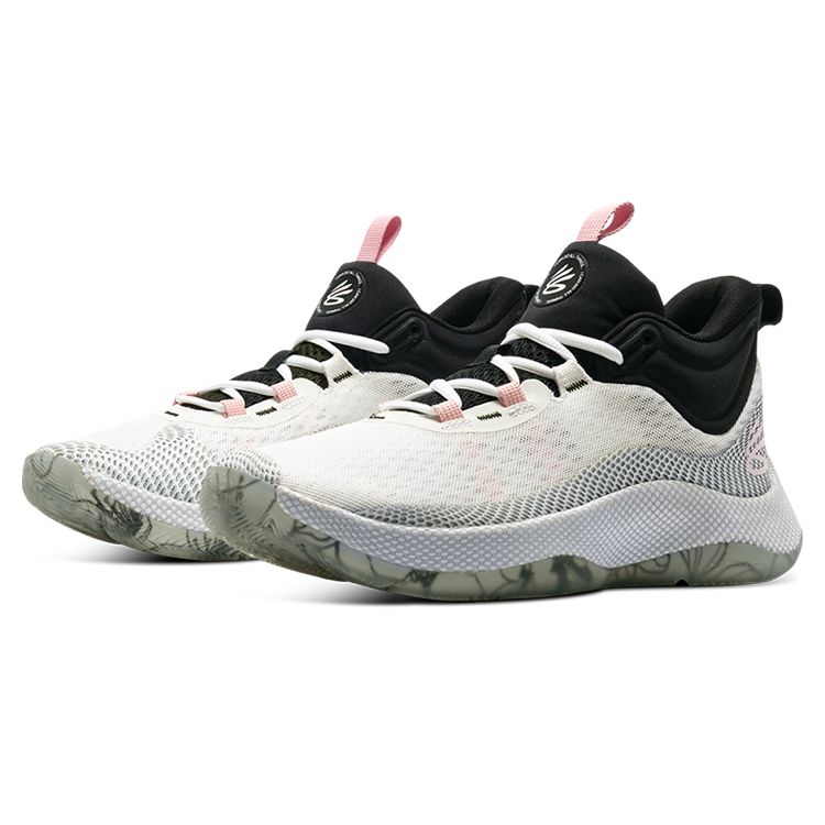 Under Armour Hovr Splash 1 Curry Simplified Round Toe Lace-Up Mid-Top Basketball Shoes Unisex Basketball Shoes White 3025370-100