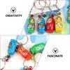 12pcs/set Drip Wood Matryoshka Russian Dolls Key Rings  Birthday Kids Gift