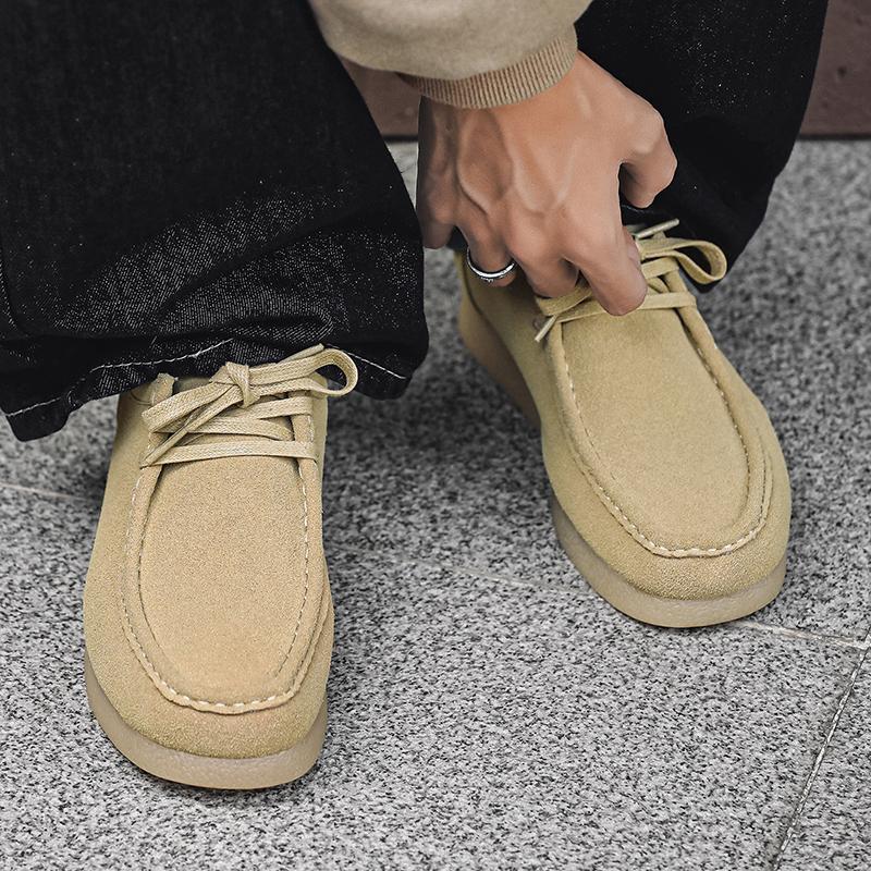 2026 Men's Casual Suede Shoes Vintage Style Lace - Up Flat Shoes Breathable Comfortable Daily Wear Shoes for Walking & Bussiness