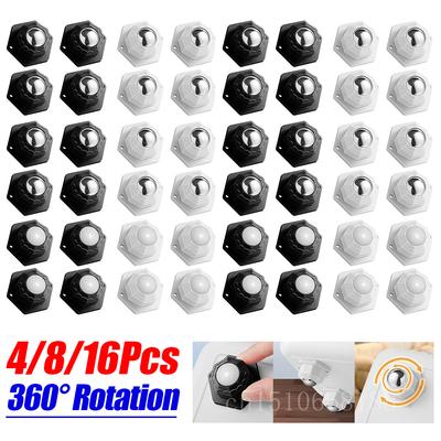 4-16 szt. Samoprzylepne Kółko Uniwersalne z Cichą Kulą 1 Kulką Kółka Meblowe Kółka Rolkowe ze Stali Nierdzewnej Obrót 360°
