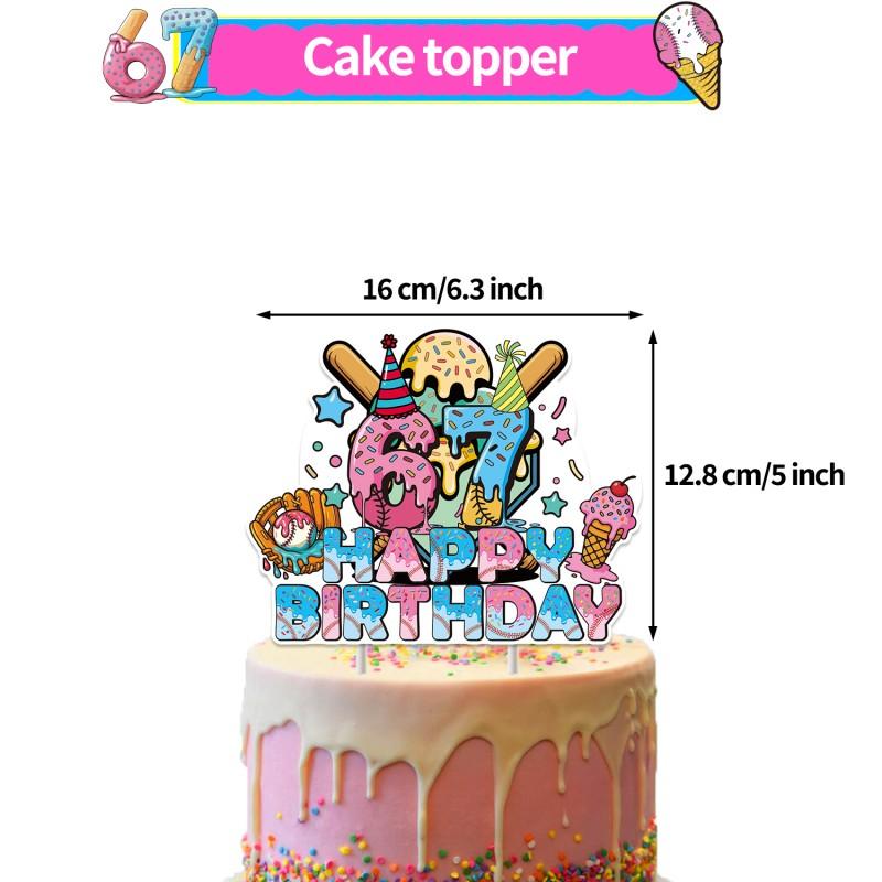 Decorațiune pentru a 67-a Zi de Naștere Șase Șapte Balon Zi de Naștere Topper Tort Steag Decorativ Ochelari de Zi de Naștere Steag de Tras Foaie de Duș pentru Bebeluși