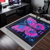 Cyberpunk Neon Pink Blue Butterfly Area Rug, Non-Slip Soft Carpet for Living Room Bedroom, Cyberpunk Aesthetic Decor Floor Mat
