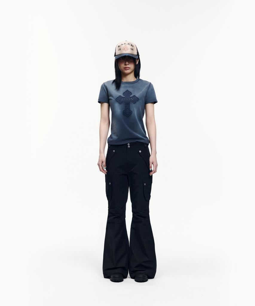 AAKAM Flare Ripstop Cargo Pants (Black)