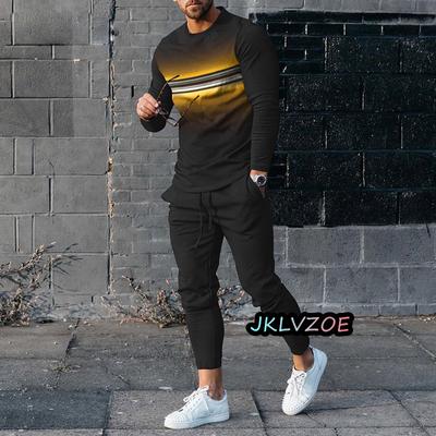 Eşofman Takımları Pantolonlar Erkek 2 Parça Takımlar Sonbahar Erkek Giyim Sokak Giyim Uzun Kollu Tişört Pantolon Takımlar Eşofman Altı Jogging Kıyafetleri