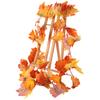 Creative Red Autumn Maple Leaves 1.7m Realistic Artificial Maple Garland Double Maple Leaf Durable Simulated Maple Leaves
