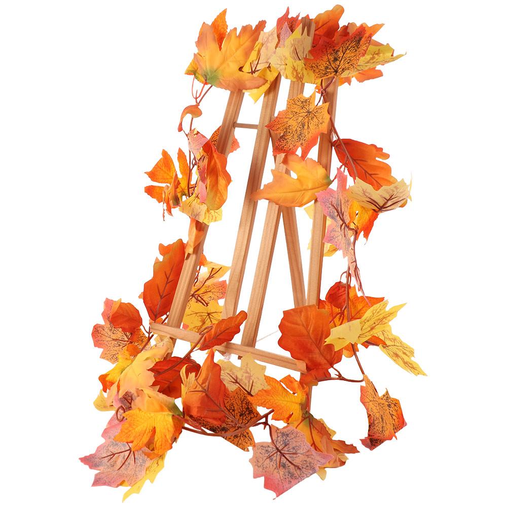 Creative Red Autumn Maple Leaves 1.7m Realistic Artificial Maple Garland Double Maple Leaf Durable Simulated Maple Leaves