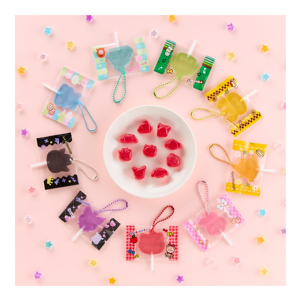 BANDAI Sanrio Characters Candy Charms Gummy Candy Toys Set of (Box 12)