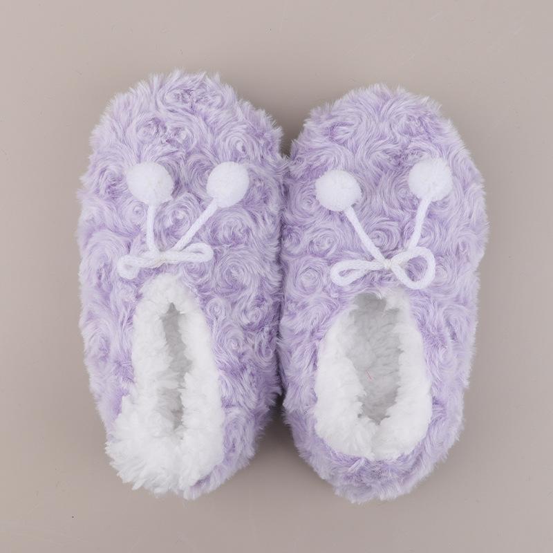 Warm Rose Hairball Kids' Slippers