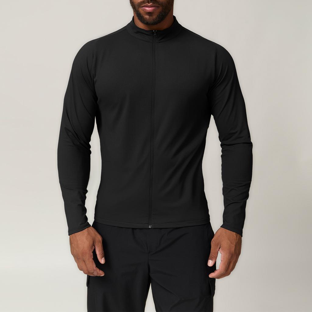Men's Stand Collar Hoodie Jacket, Solid Color Fleece Pullover for Outdoor Sports, Gym, Casual Wear, Home & Commute, Warm & Comfortable