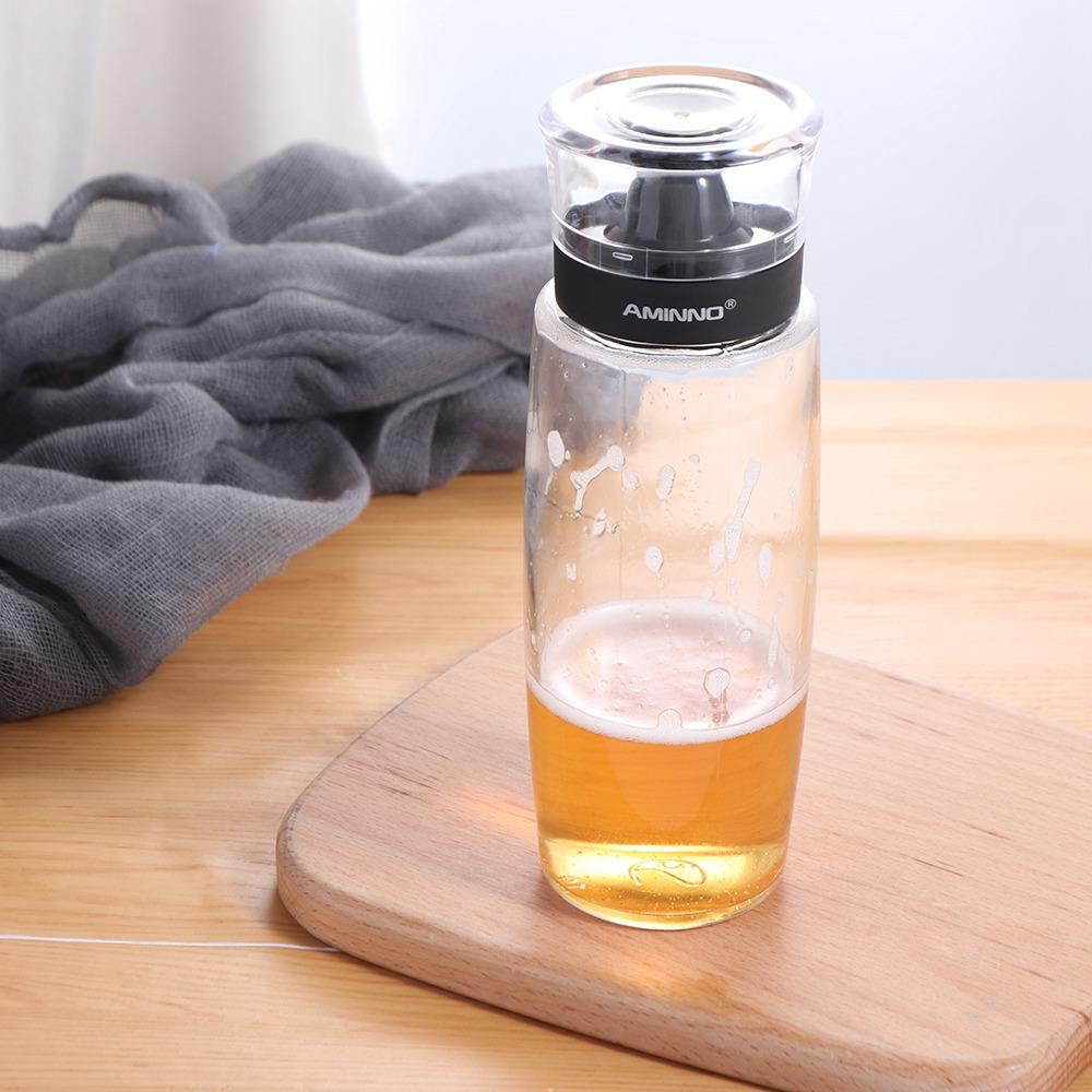 

Transparent Oil Dispenser Glass Vinegar Bottle Leakproof Condiment Container Kitchen