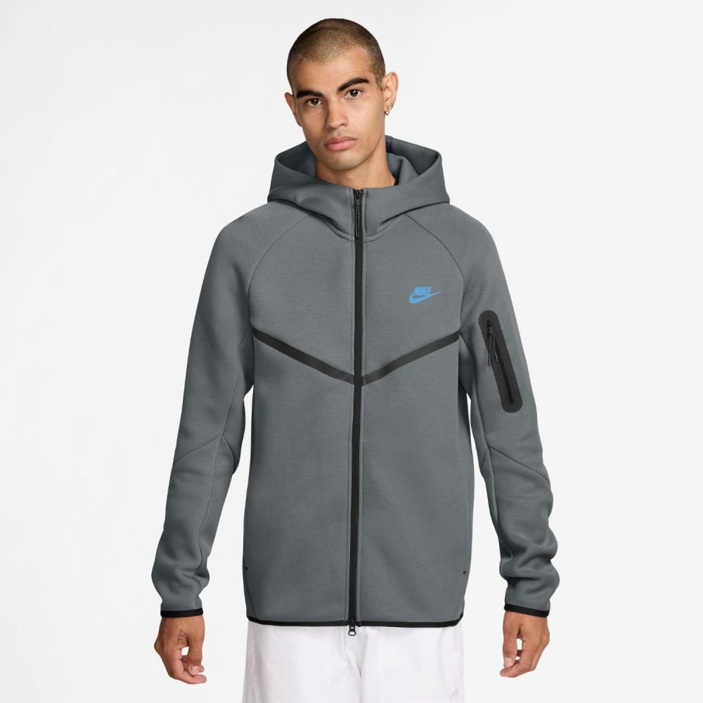 Толстовка Nike M Tch Flc Fz sMkgry Fbblu Hv0950 XS
