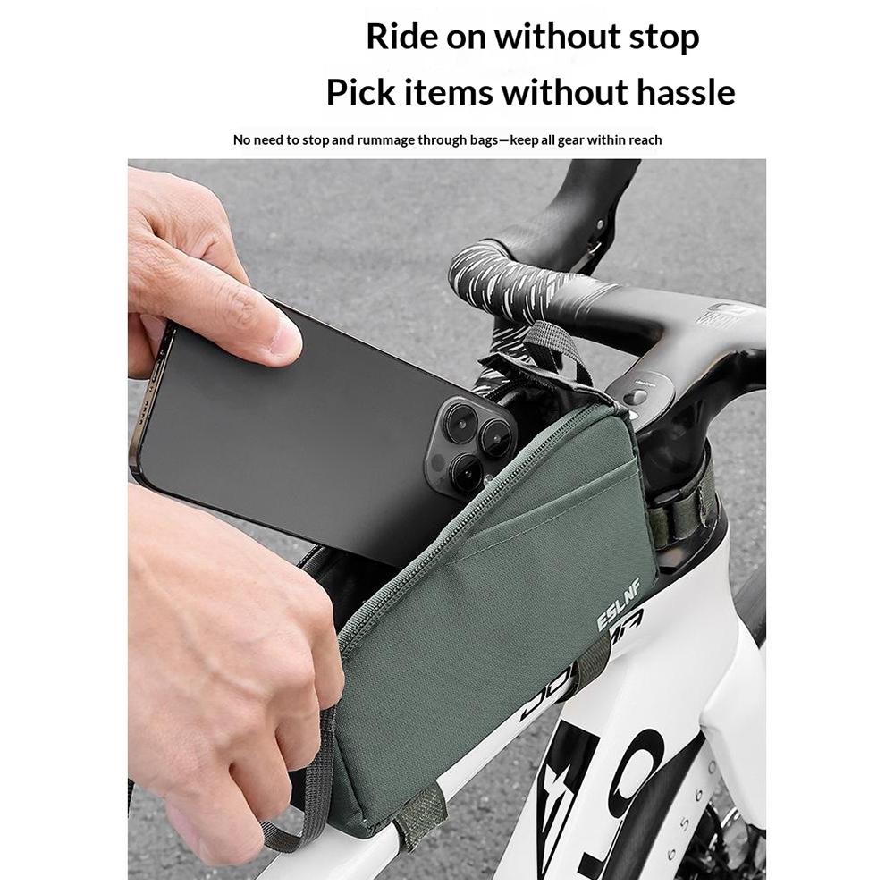 ESLNF 07CF0028 Bike Top Tube Bag Waterproof Large Capacity Front Frame Bag for Mountain Road Bicycle Outdoor Cycling Accessories