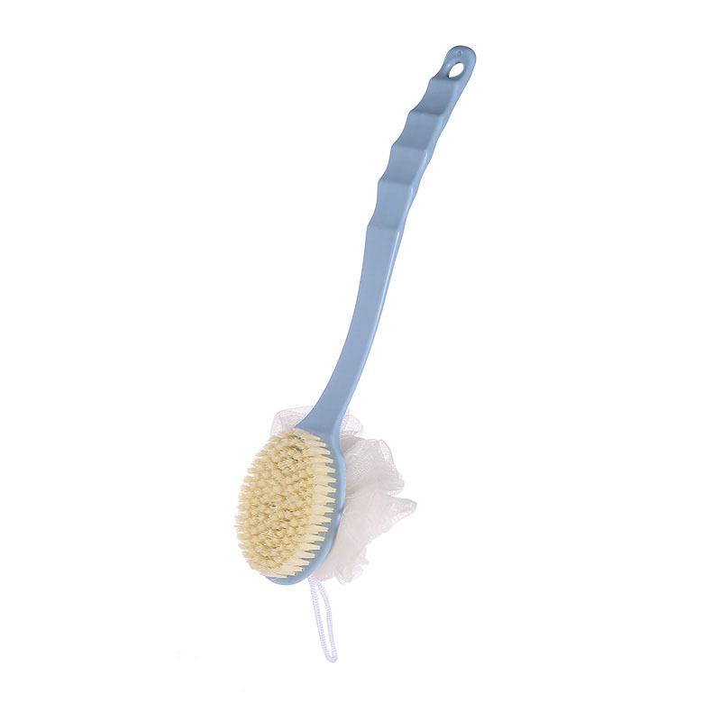 Japanese Loofah Back Brush with Long Handle and Soft Bristles for Solo Bathing