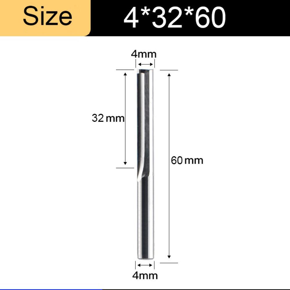 4/6mm Shank 2 Flute End Mill Tungsten Carbide CNC Router Bit Straight Slot Milling Cutter