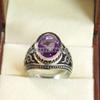 Alexandrit Oval geschliffen Edelstein mit 925er Sterling Silber Ring für Herren #A620 JL375656839631