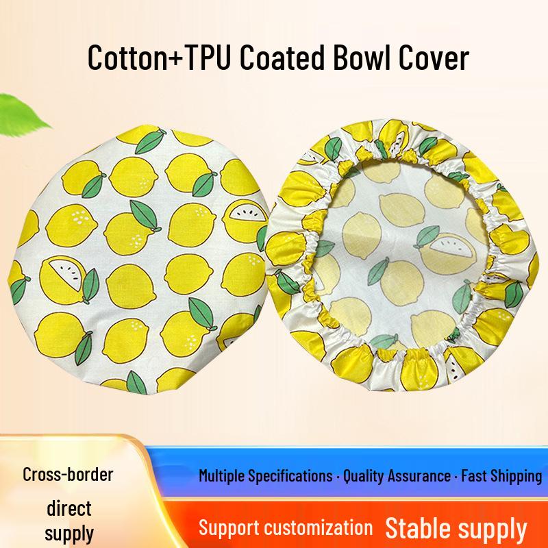Reusable Beeswax Cloth Bowl Cover with Cotton and TPU for Food Preservation and Freshness