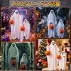 Ninonly Halloween Cosplay Ghost Adult Child Costume Outfit Pumpkin Bag M L Size (2-piece Set)