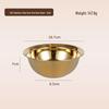 Gold 304 Stainless Steel Food Grade Bowl - Multipurpose Kitchen Basin for Salad, Soup, Vegetable Washing, Egg Beating, and Flour Mixing.