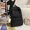 Schoolbag Casual Large Capacity Backpack Ins Style Fashion Girl Korean Version Solid Color Simple College Student Schoolbag Travel Backpack