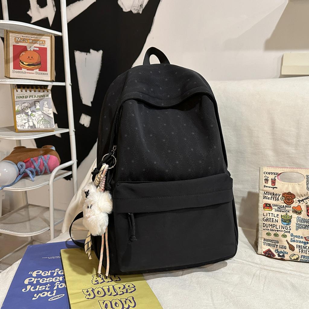 Schoolbag Casual Large Capacity Backpack Ins Style Fashion Girl Korean Version Solid Color Simple College Student Schoolbag Travel Backpack