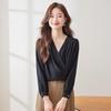 Elegant Women's Long Sleeve V-Neck Blouse