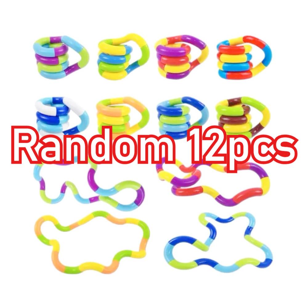 24 Pezzi Corda Arcobaleno Circolare Intrecciata Giocattolo Fidget - Terapia Sensoriale per Autismo Giocattolo Fidget Antistress Bambini