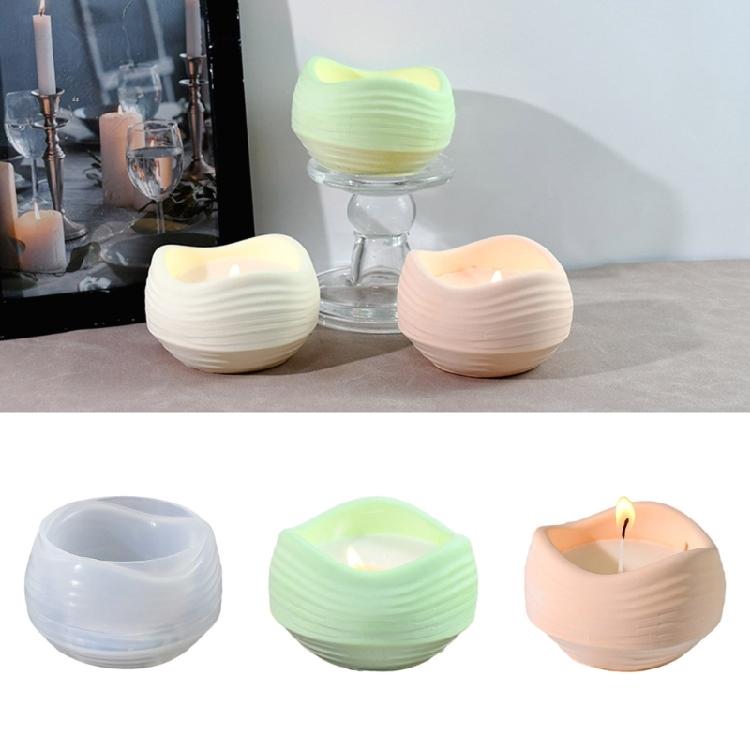 Candle Holder Mold Candle Cup Mold Undulation Symmetry Candle Base Molds Succulent Planter Molds Crafting Mold for Craft