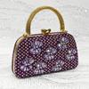 E-commerce Ladies' High Heels & Bag Set: Pointed Toe, Full Diamond Design, 3D Flower Accents, Matching Small Square Bag
