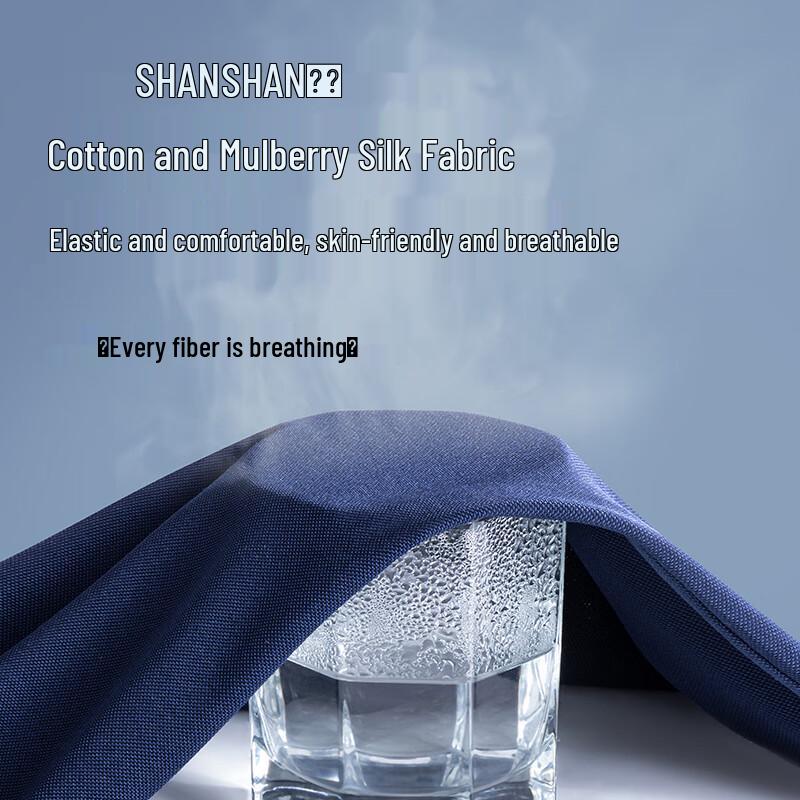 SHANSHAN Men's Mulberry Silk Blend Cool-Touch Polo Shirt